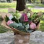 Pinks Hand Tied Bouquet Includes Pink Roses, thumbnail 9 of 10