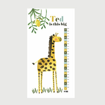 Children's Personalised Height Chart Giraffe Towel, 3 of 3