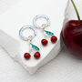 Custom Silver And Enamel Charm Huggie Hoops, thumbnail 1 of 6