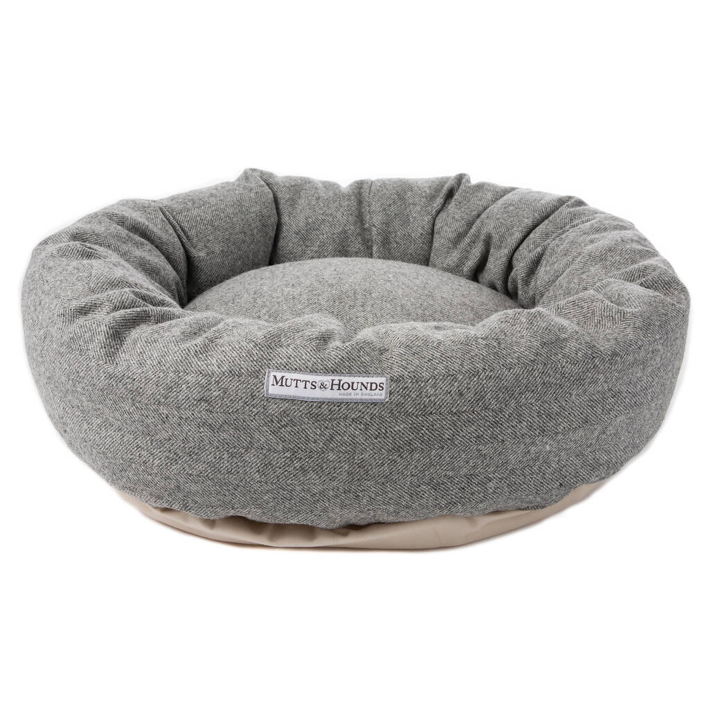 Luxury Tweed Donut Dog Beds By Mutts & Hounds | notonthehighstreet.com