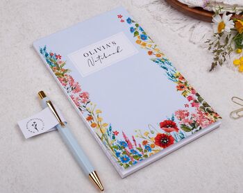 Personalised Blue Floral Desk Stationery Gift Box, 4 of 7