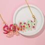 Personalised Iridescent Cherry Name Necklace, thumbnail 4 of 5