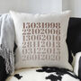 Personalised Memorable Dates Typographic Cushion, thumbnail 2 of 6