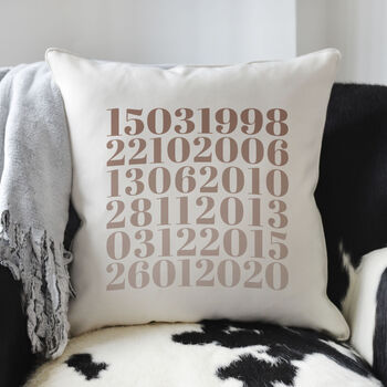 Personalised Memorable Dates Typographic Cushion, 2 of 6