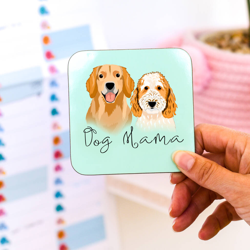 Personalised Dog Mama Coaster Gift For Dog Mums, 1 of 11