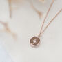 Solid Gold Engraved Star Mini Oval Necklace, thumbnail 1 of 9