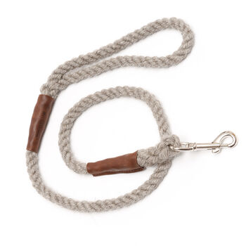Natural British Wool Rope And Leather Dog Collar, 7 of 7