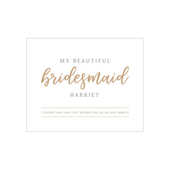 Personalised Bridesmaid Thank You Print, 3 of 5
