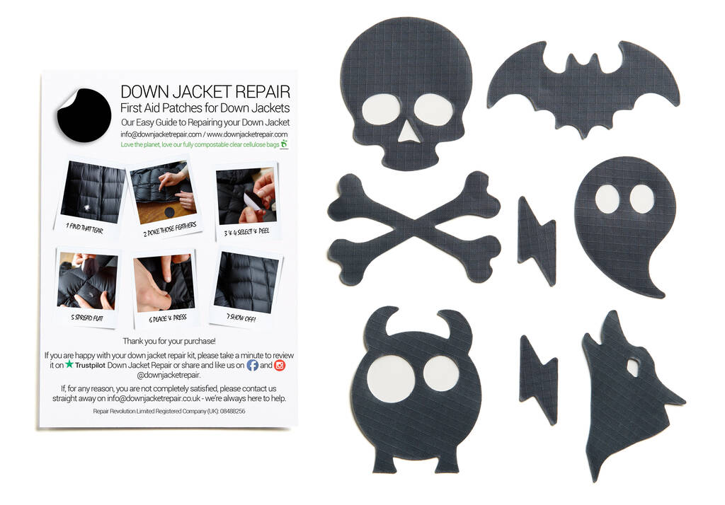 Clear patch outlet for down jacket