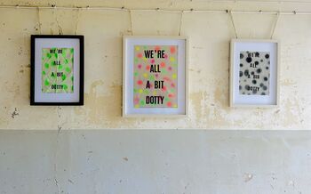 Polka Dot Hand Printed Repurposed Linen Wall Hanging Print, 7 of 7