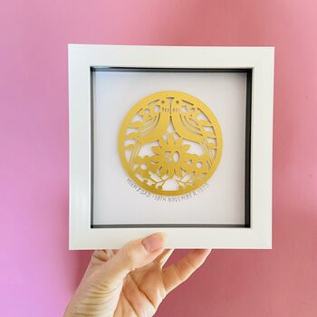 Framed Golden Wedding Personalised Paper Cut, 2 of 12