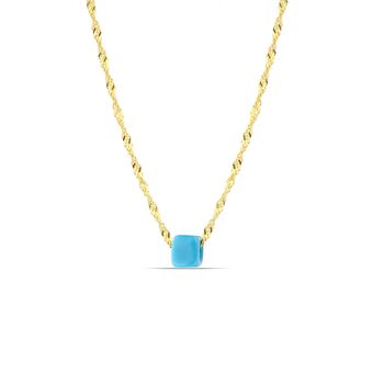 Twisted Singapore Sterling Silver Necklace Turquoise, 4 of 5