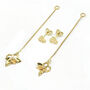 Yellow Gold Vermeil Sterling Silver Bee Flower Drops, thumbnail 4 of 6
