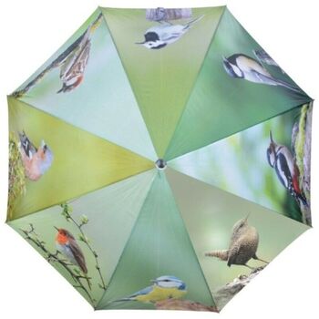 Bird Print Umbrella 95cm Garden Parasol Wooden Handle, 2 of 2