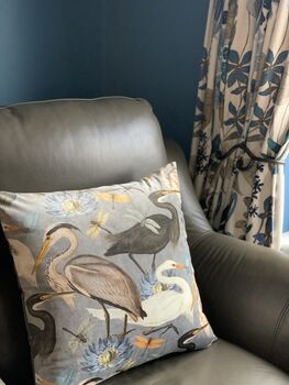 Velvet Heron 50 X 50cm Luxury Cushion, 10 of 10