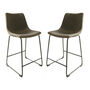Dexter Moleskin Mussel Brown/Grey Two Counter Stools, thumbnail 1 of 6