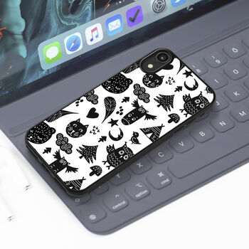 Black And White Forest Animals Camp iPhone Case, 2 of 2