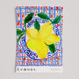 Bowl Of Lemons Table Scene Art Print Watercolour Pastel Poster, thumbnail 2 of 3