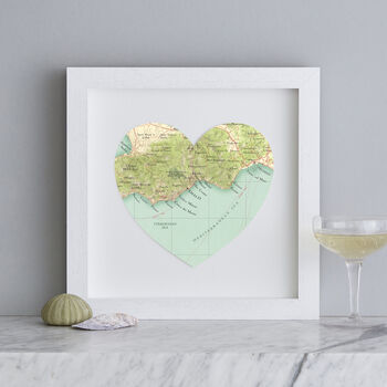 Amalfi Map Heart Print, 2 of 7