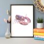 Illustrated Lobster Print, thumbnail 1 of 3