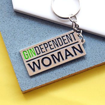 'Gindependent Woman' Funny Gin Keyring, 2 of 2