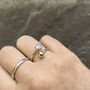 Adjustable Silver Birthstone Ring June: Moonstone, thumbnail 3 of 4