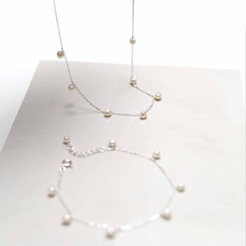 Sterling Silver String Of Pearls Necklace, 7 of 9