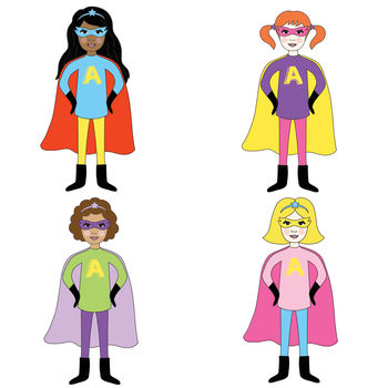 Superhero Girl Personalised Thank You Note Cards, 3 of 4