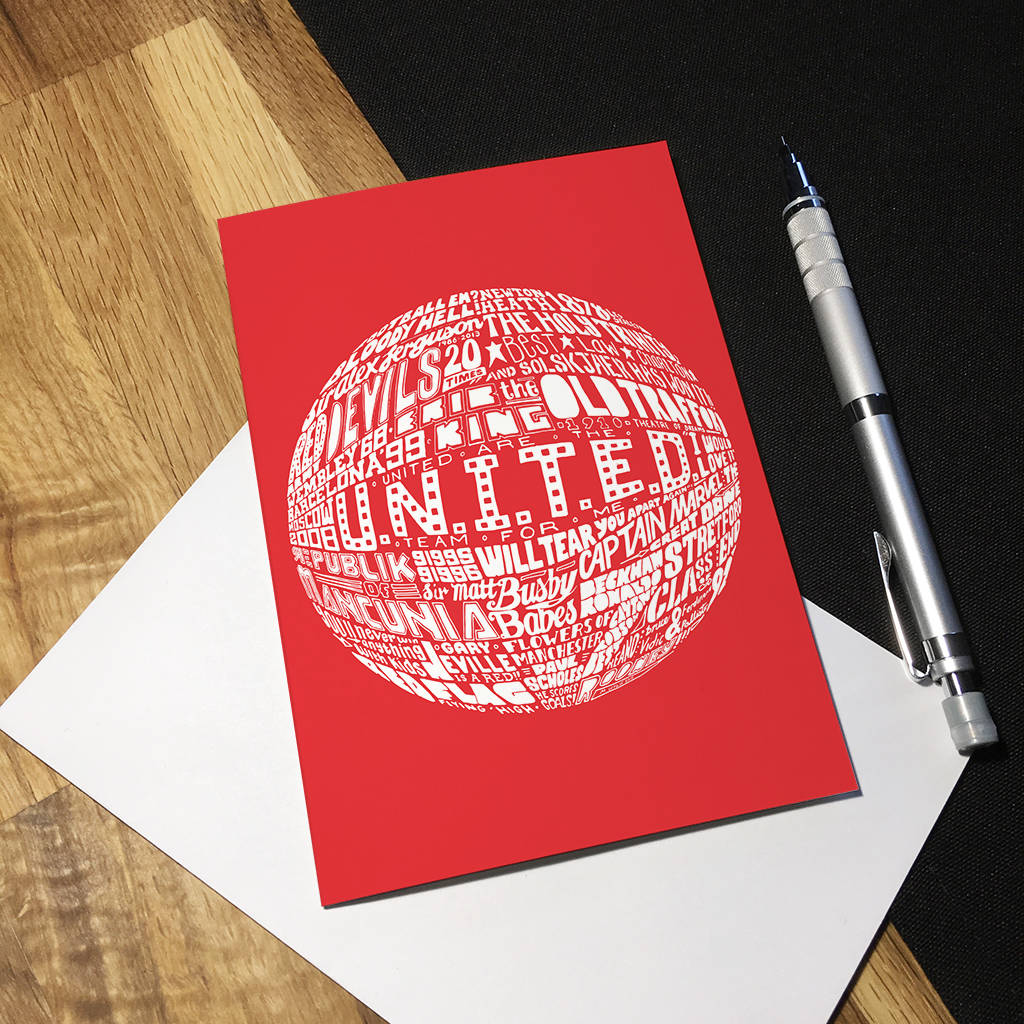 manchester united greetings card by sketchbook design