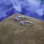 Amethyst Purple Trio Huggie Hoop Earrings, thumbnail 3 of 12