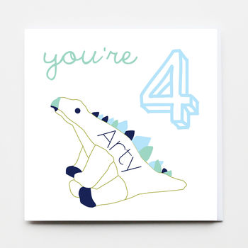 Birthday Boy Dinosaur Greeting Card, 3 of 3