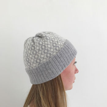 Grey Lambswool Knitted Beanie Hat, 5 of 9