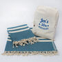 Personalised Beach Towel Set, 2nd Anniversary Gift Set, thumbnail 3 of 4