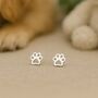 Sterling Silver Paw Stud Earrings, thumbnail 1 of 7