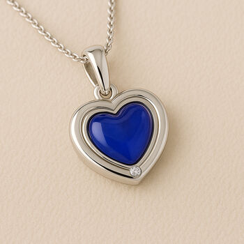 Personalised Girls Sterling Silver Heart Mood Stone Necklace, 9 of 11