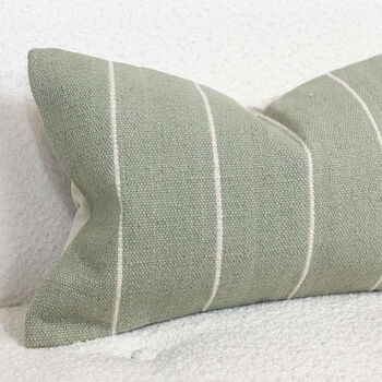 Sage And Cream Stripe Cushion Cover 50 X 30cm, 2 of 4