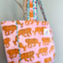 Handmade Pink Tiger Quilted Tote Bag, thumbnail 6 of 6