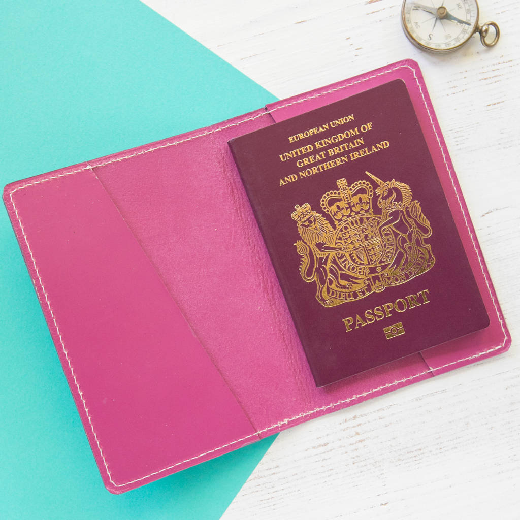 personalised leather passport case by williams handmade