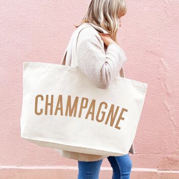 Extra Large ‘Champagne’ Canvas Bag, 2 of 12