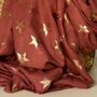 Antique Stars Print Scarf In Red, thumbnail 3 of 4