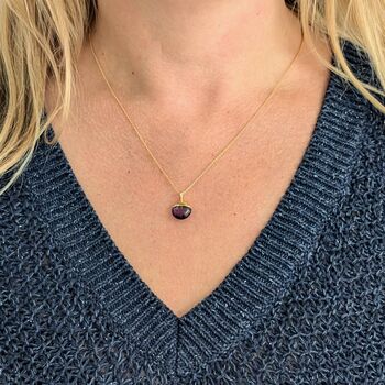 The Orb Amethyst February Birthstone Necklace, Calm And Protection, Gold, 3 of 7