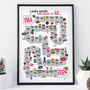 60th Birthday Personalised Print The Road To 60, thumbnail 1 of 5