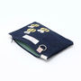 Busy Bee Flat Embroidered Purse With Keyring, thumbnail 2 of 3