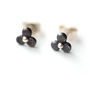Black Trefoil Stud Earrings, thumbnail 1 of 5