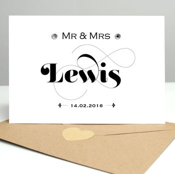 Personalised Wedding Card With Diamantes, 3 of 9