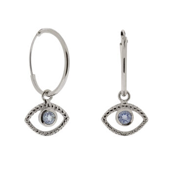 Eye Of Intuition Topaz Hoops In Silver/Gold Plated, 4 of 8