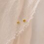 3mm Sterling Silver Citrine Yellow Crystal Stud Earrings, thumbnail 1 of 3