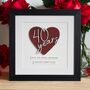 Personalised 40 Years Ruby Wedding Anniversary Wooden Heart Print, thumbnail 1 of 4