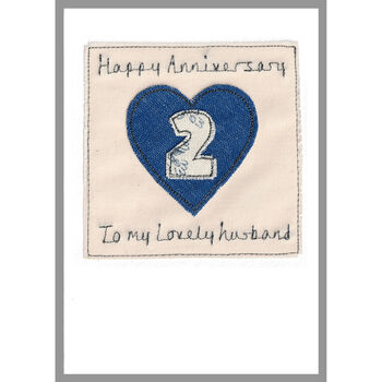 Personalised 2nd Cotton Wedding Anniversary Card, 3 of 10