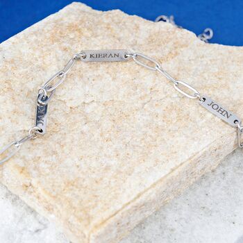 Silver Custom Name Necklace, Engraved Paperclip Link Chain Necklace, Jewelry, 6 of 9